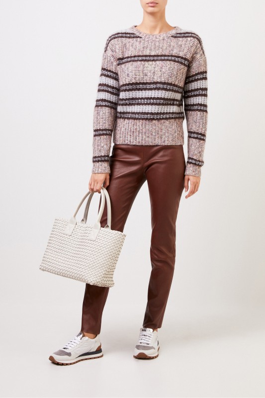 Brunello Cucinelli Klassische Lederhose Braun