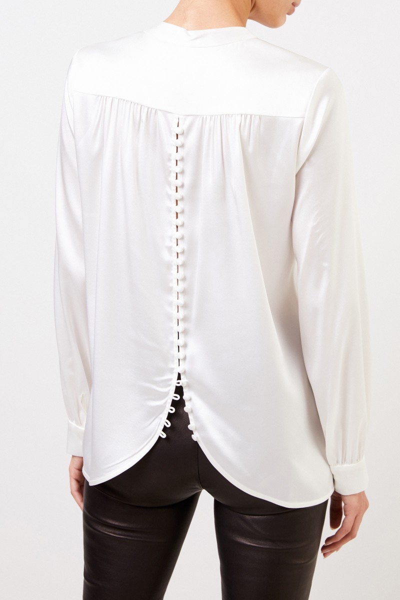 Steffen Schraut Seidenbluse mit Detail Ecru