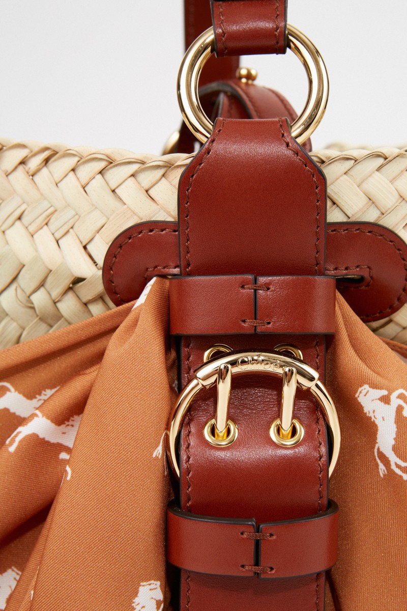 Chloé Basket bag with cloth detail Multi