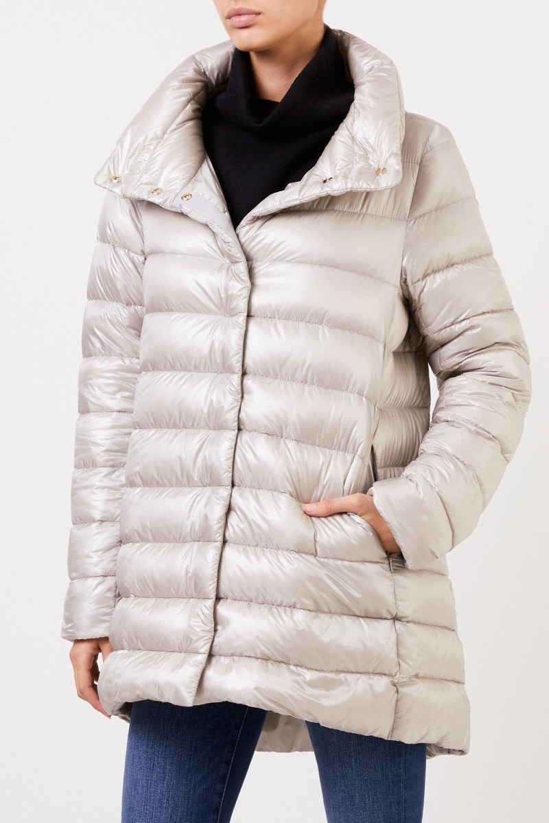 Herno Daunenmantel mit Stehkragen Beige/Grau