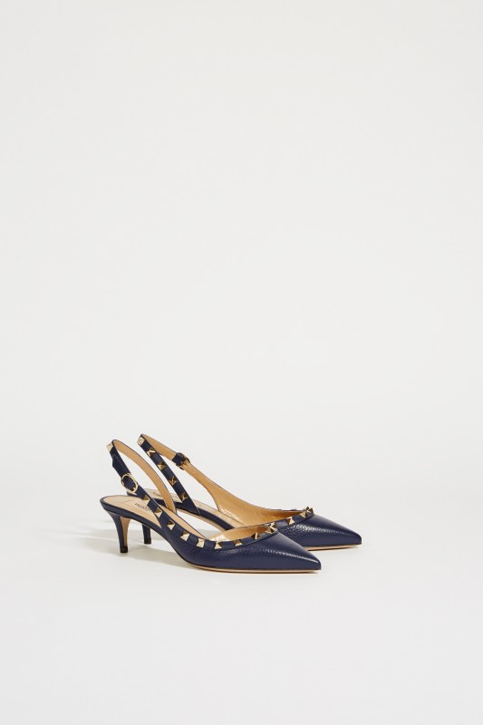 Slingback mit Nietendetails Blau