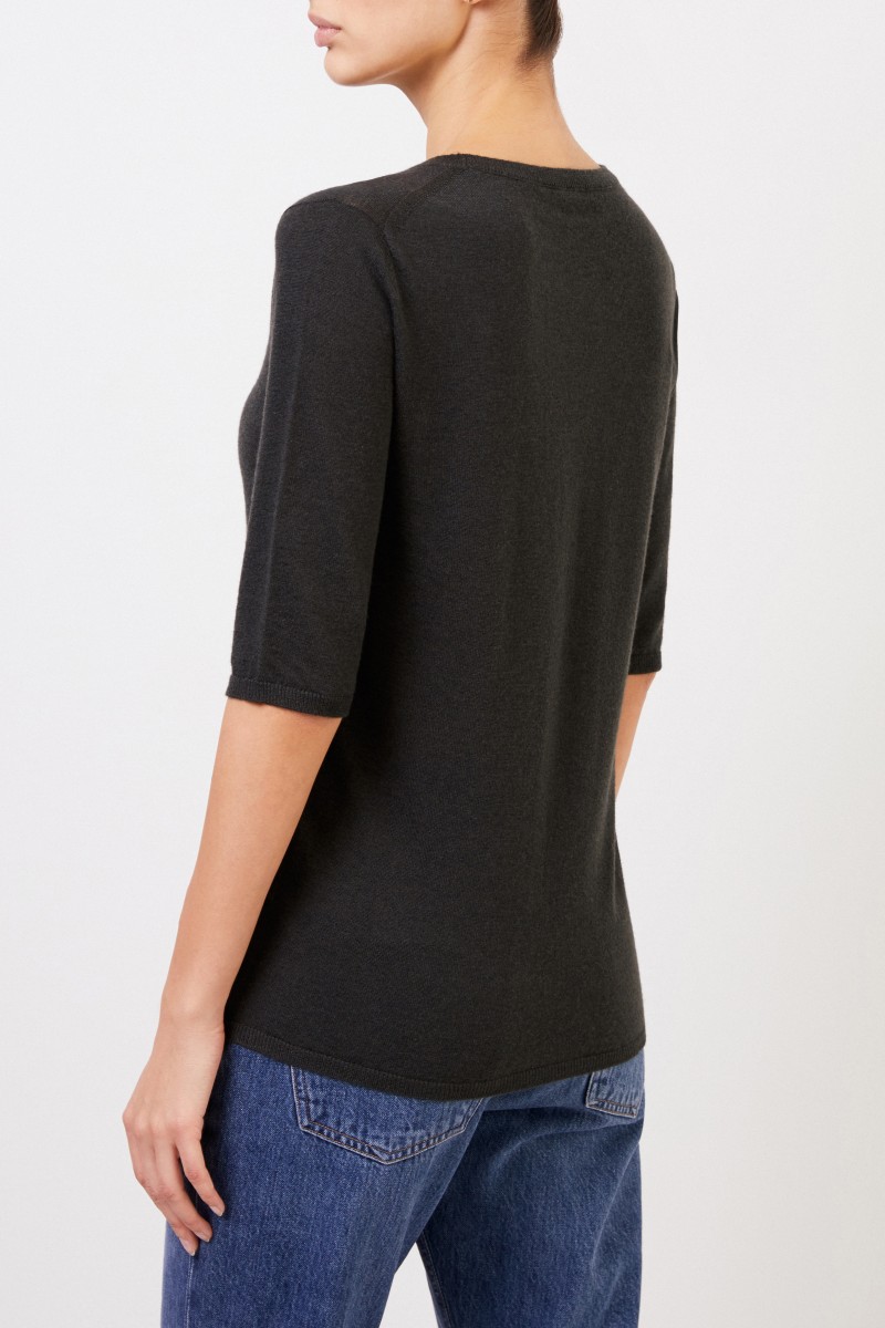 Kurzarm Cashmere-Pullover 'Lyv' Grün