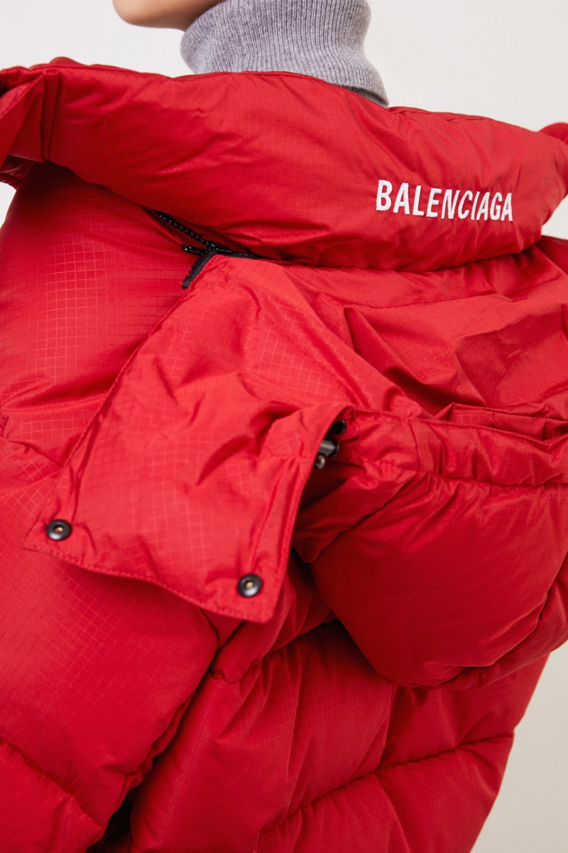 Balenciaga Daunenjacke mit Kapuze Rot