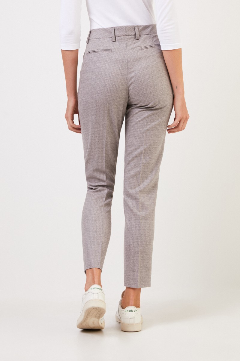Fabiana Filippi Woll-Hose mit Hahnentritt Hellgrau
