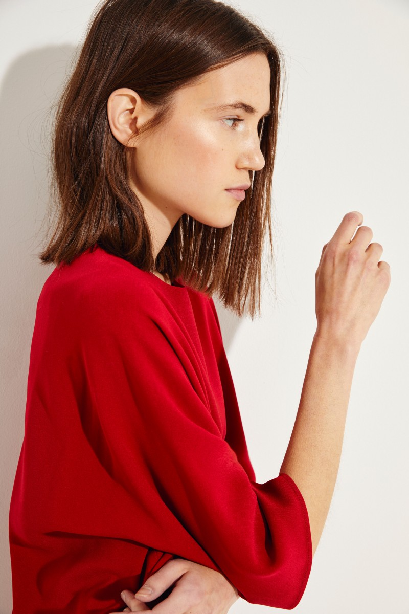 Kleid mit Fransen Bordeaux