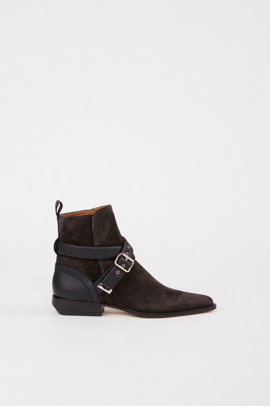 Chloé Veloursleder-Ankle-Boots 'Verbania' Anthrazit