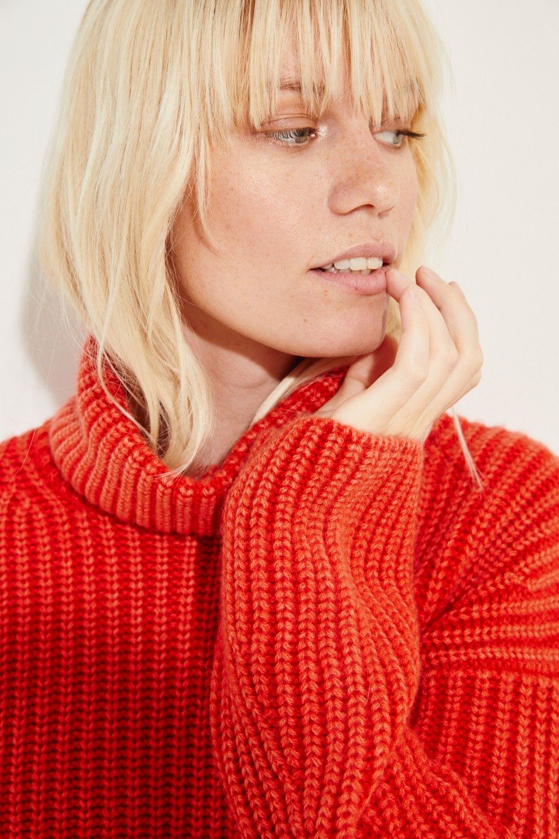 Cashmere-Rollkragenpullover 'Maryna' Rot