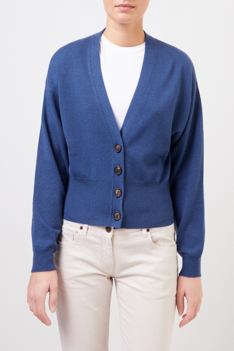 Cashmere-Cardigan Blau