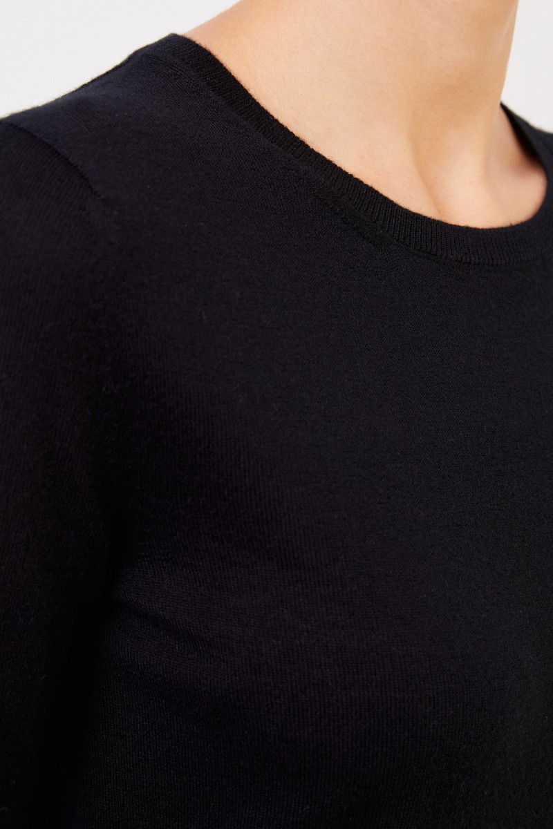 Kurzarm Cashmere-Pullover 'Lyv' Schwarz