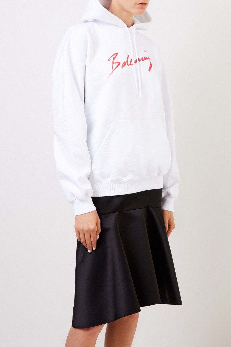 Balenciaga Oversize Hoodie mit Logo Weiß/Rot