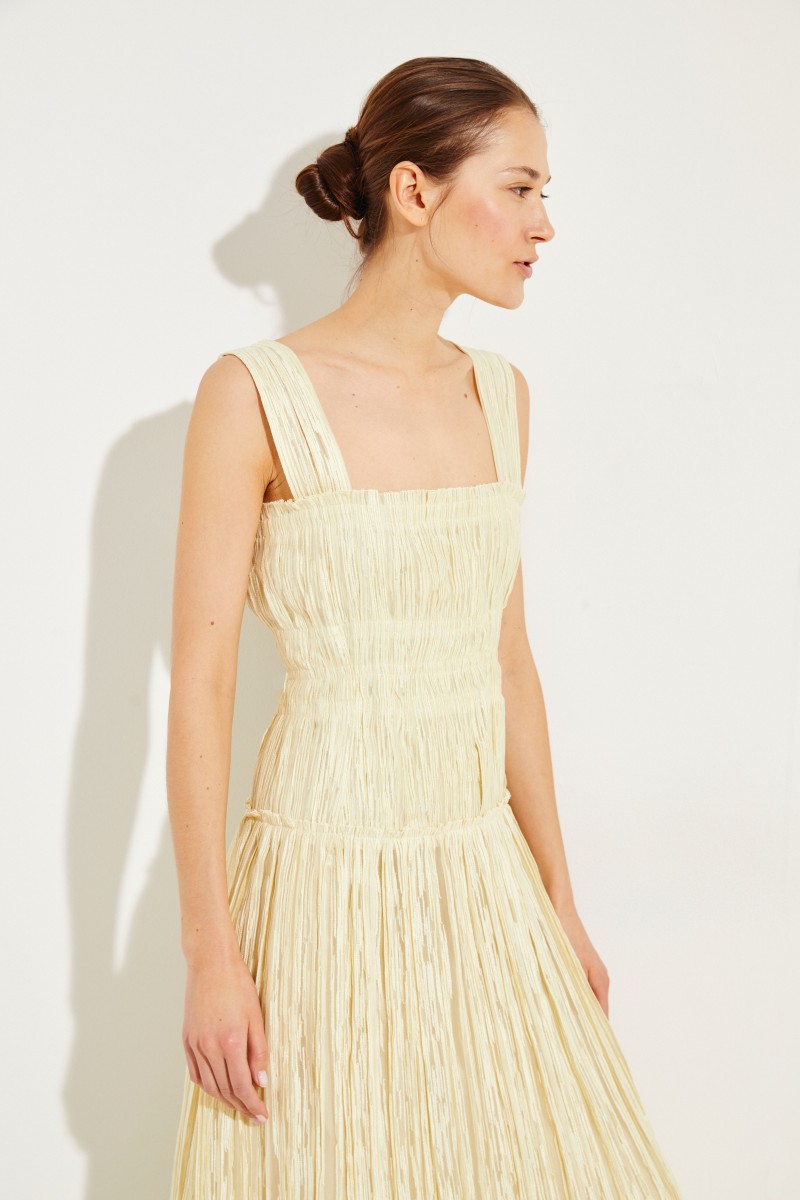 Midi Cocktailkleid Hellgelb
