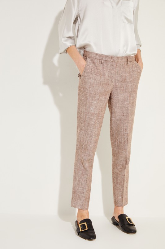 Seiden-Leinen-Hose Rosenholz