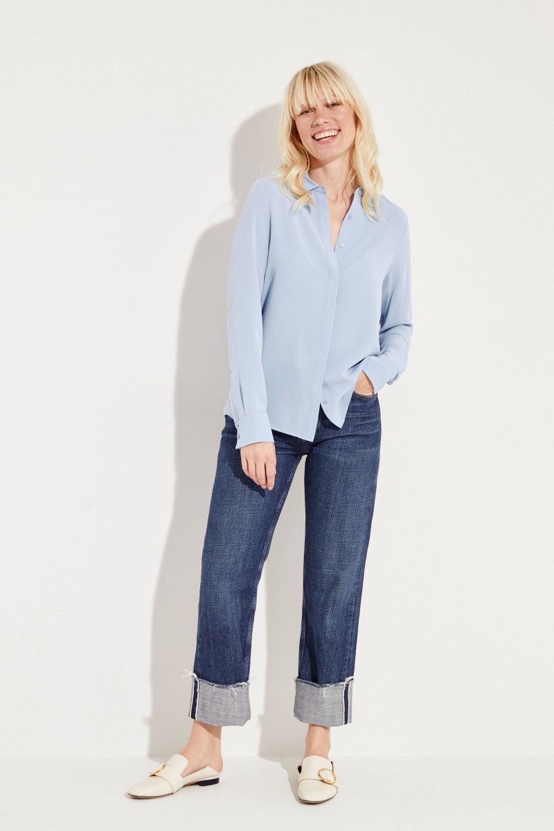 Seiden-Bluse 'Alessandra' Blau
