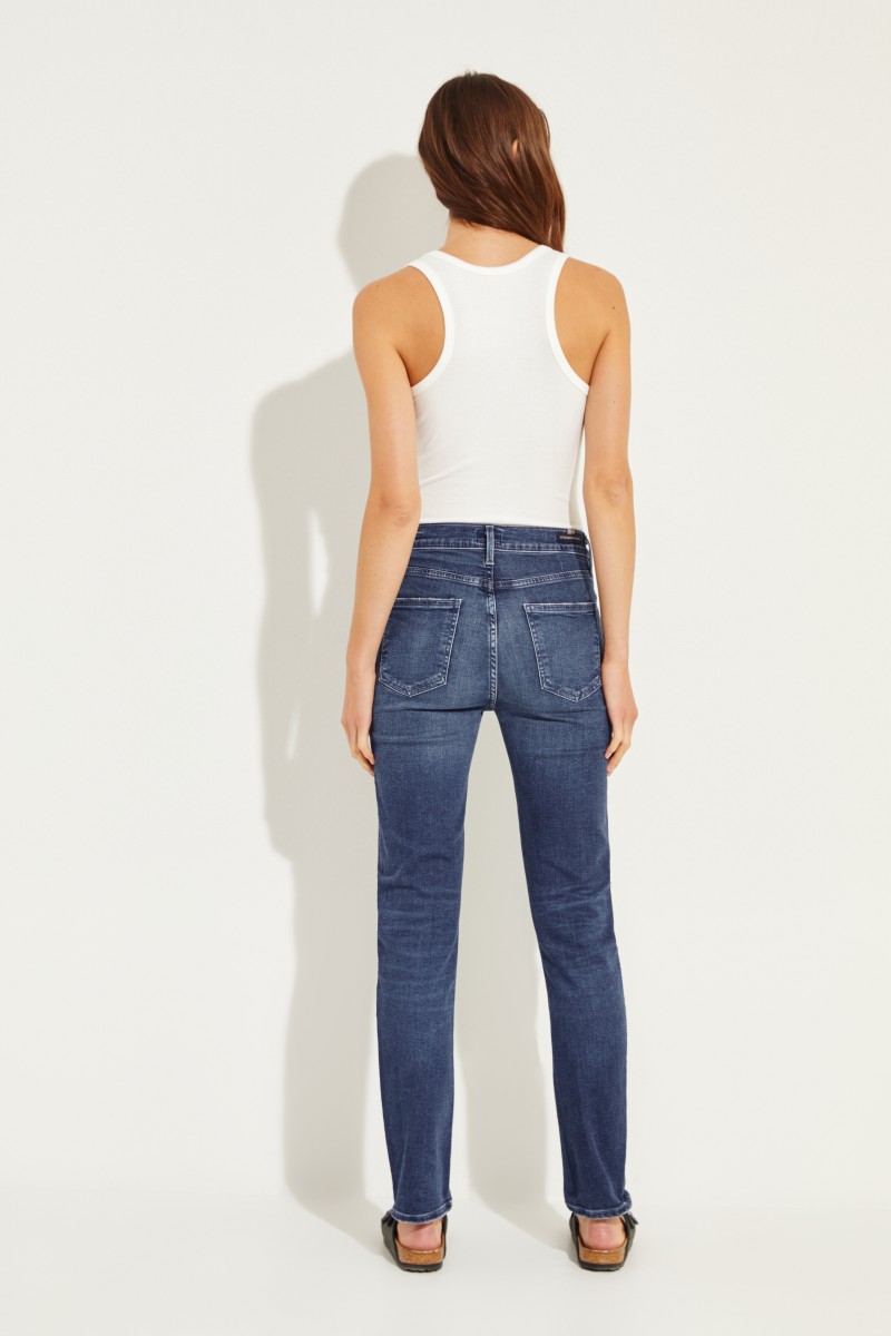 High-Rise Skinny-Jeans 'Harlow' Blau