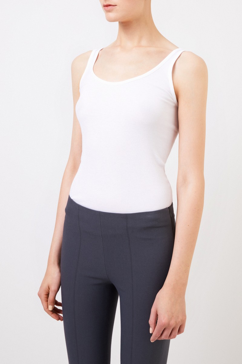 Vince Ripp-Tank-Top Weiß