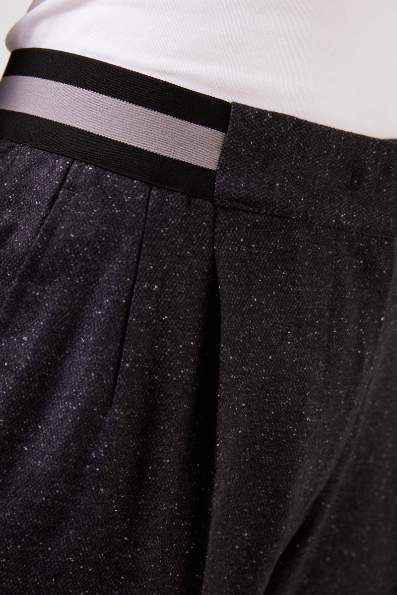 Gabardinehose 'Janna' mit Gummibund Anthrazit