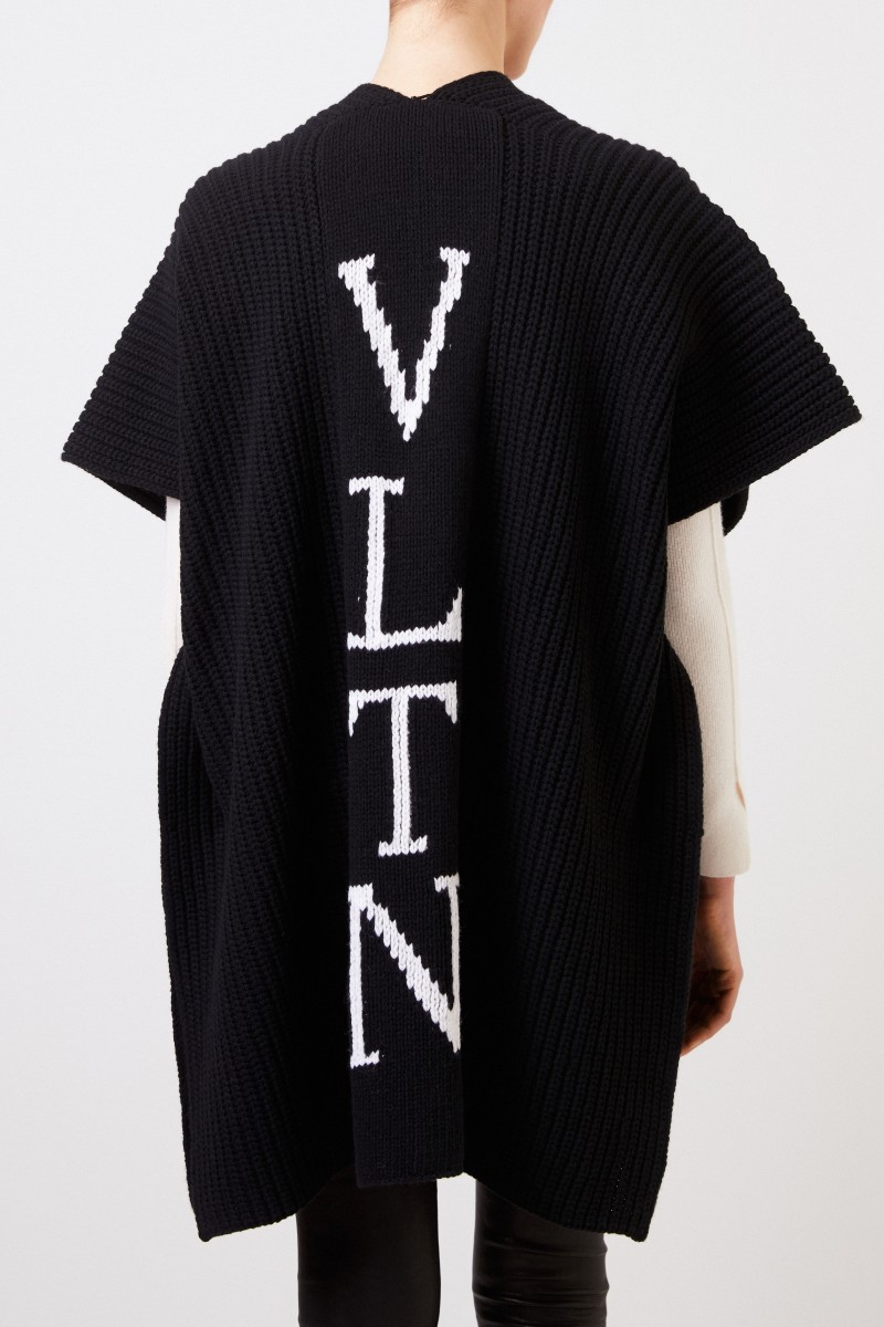 Strick-Cardigan 'VLTN' mit Logo Schwarz