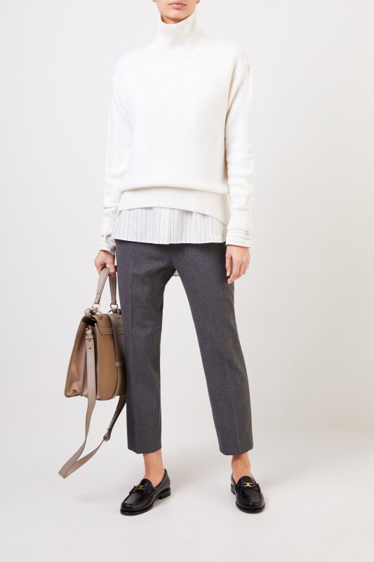 Allude Cashmere-Rollkragenpullover Weiß