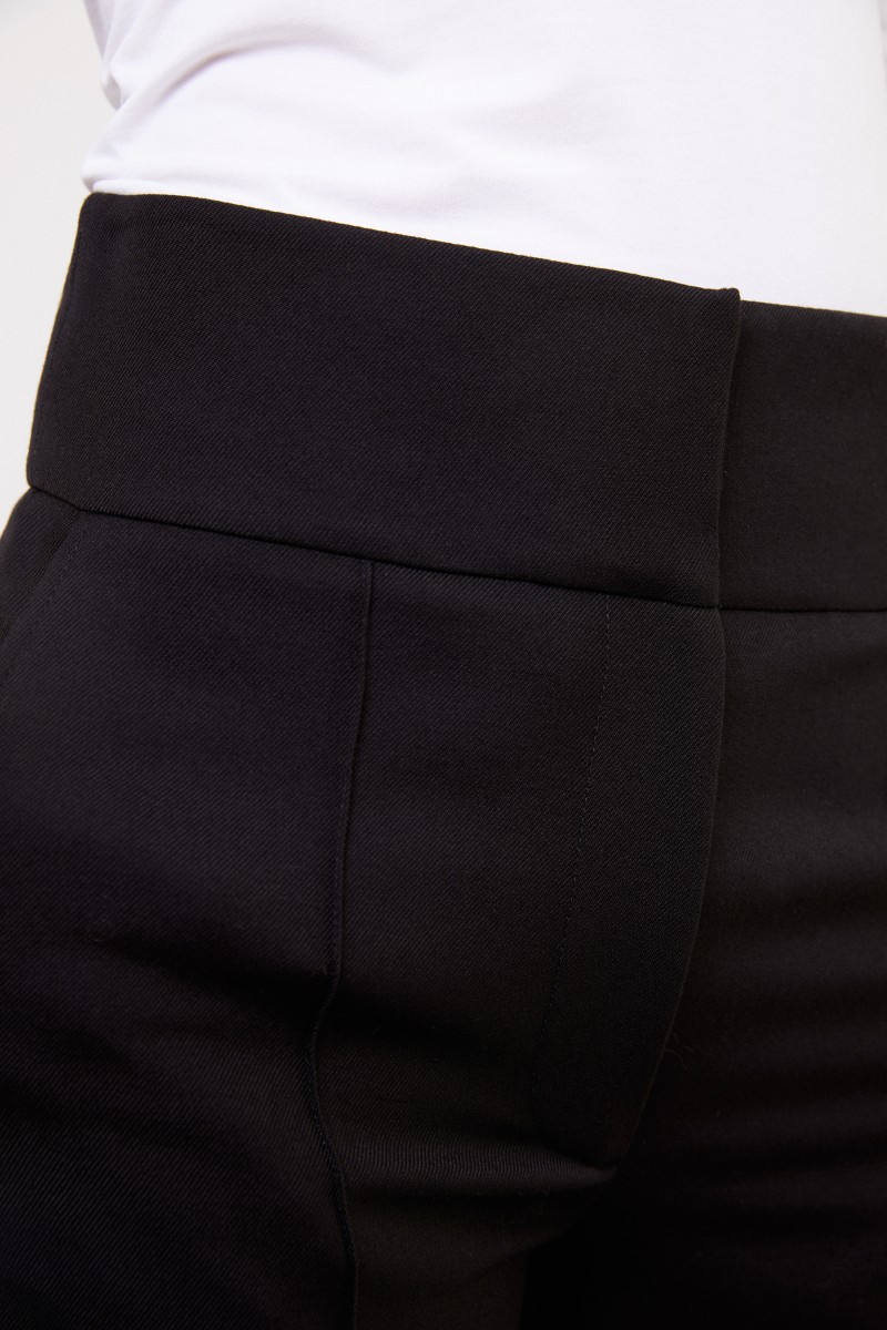 Stella McCartney Woll-Hose mit weitem Bein Schwarz