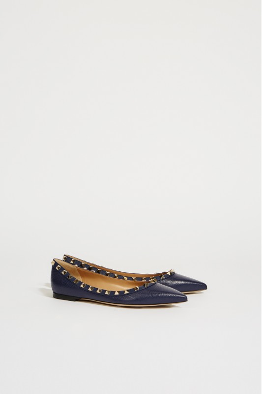 Nietenbesetzte Flats 'Rockstud' Marineblau