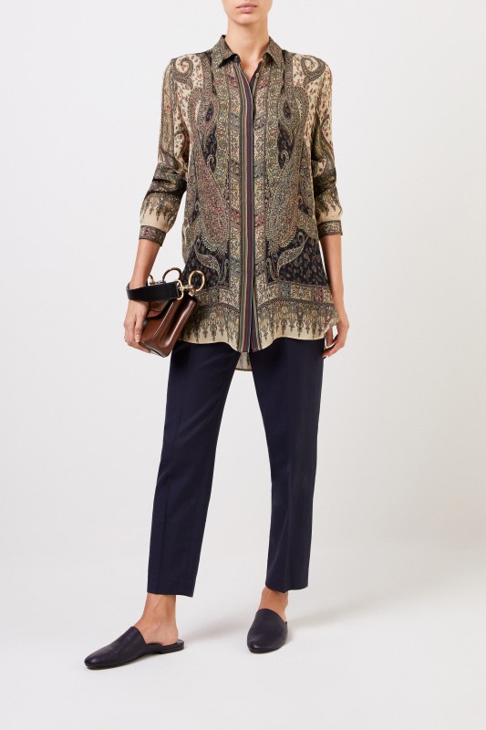 Seidenbluse mit Print Multi