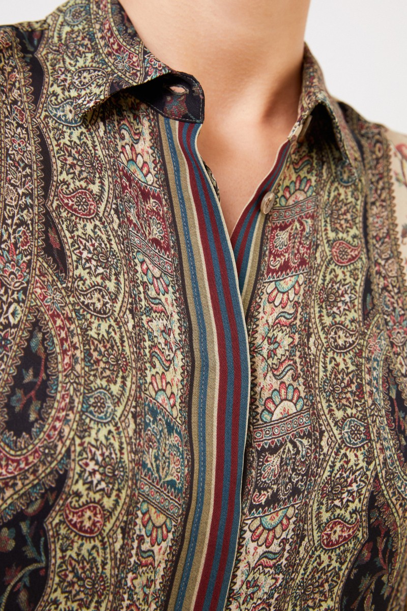 Seidenbluse mit Print Multi