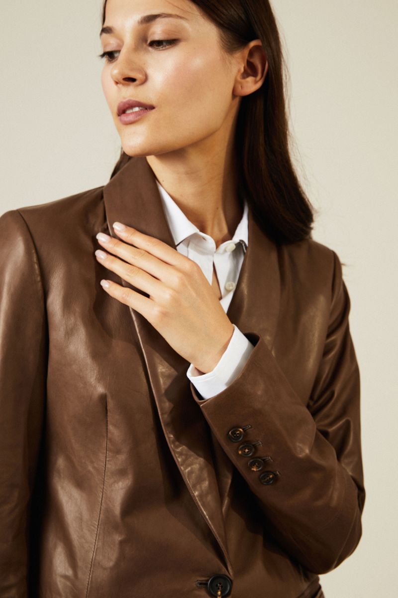 Lederblazer Braun