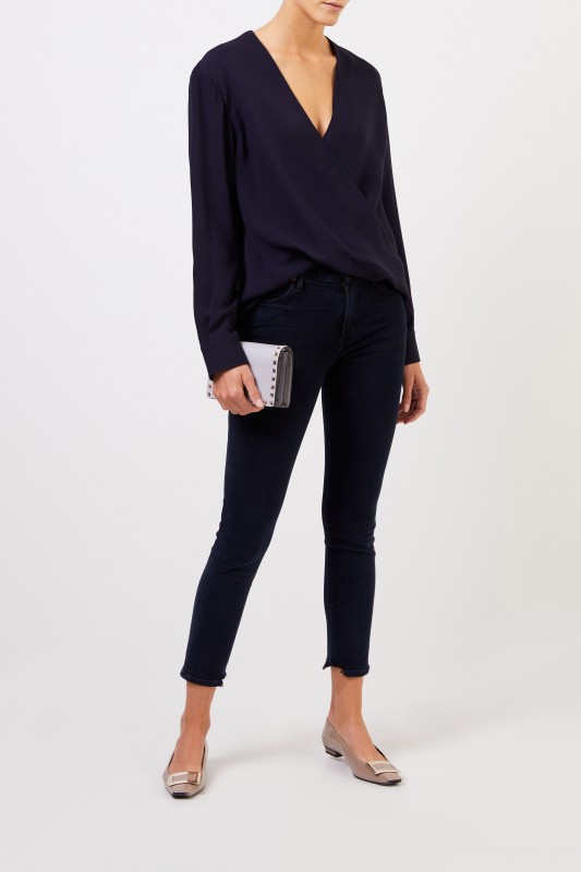 Citizens of Humanity Highrise Skinny Jeans 'Rocket Cropped' Dunkelblau