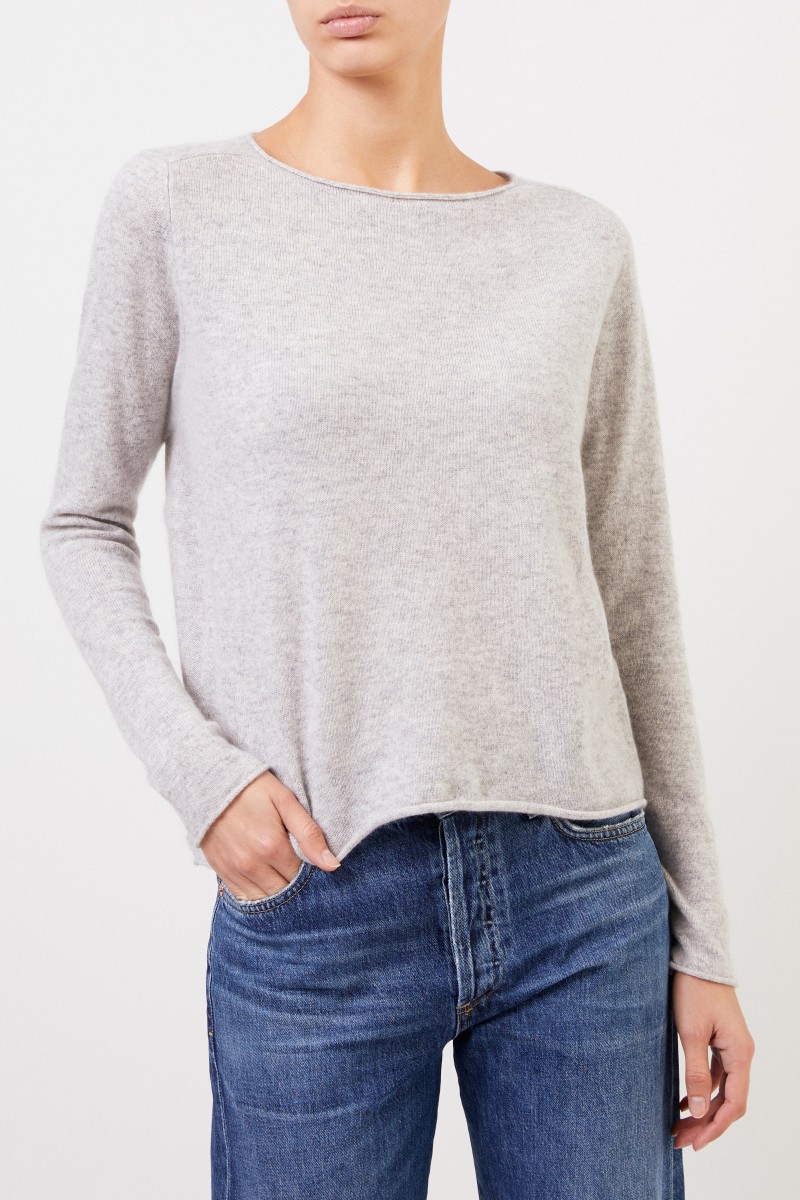 Allude Cashmere-Pullover Hellgrau meliert