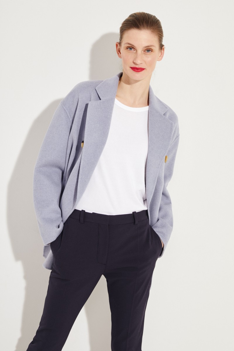 Woll-Cashmere-Jacke 'Odine Double' Blue Melange