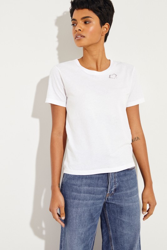T-Shirt mit einem Logo-Detail Weiß