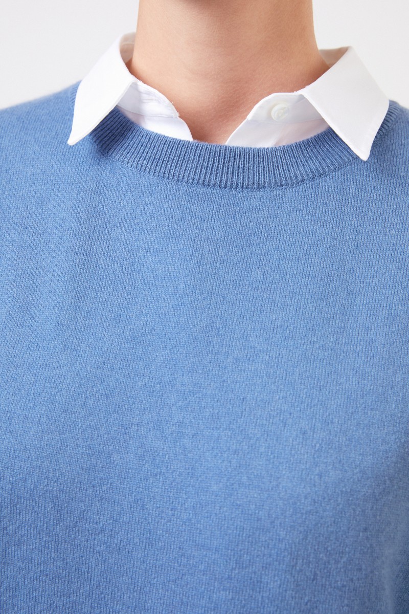 Brunello Cucinelli Klassischer Cashmere-Pullover Blau