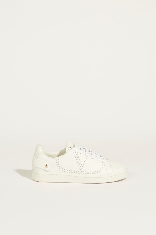 Sneaker mit Schmuckdetail Weiß