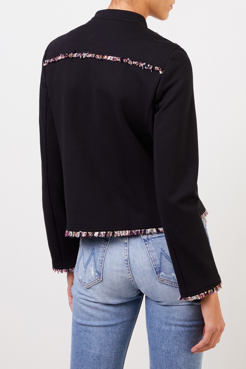 Tory Burch Tweed-Jacke mit Fransen Multi