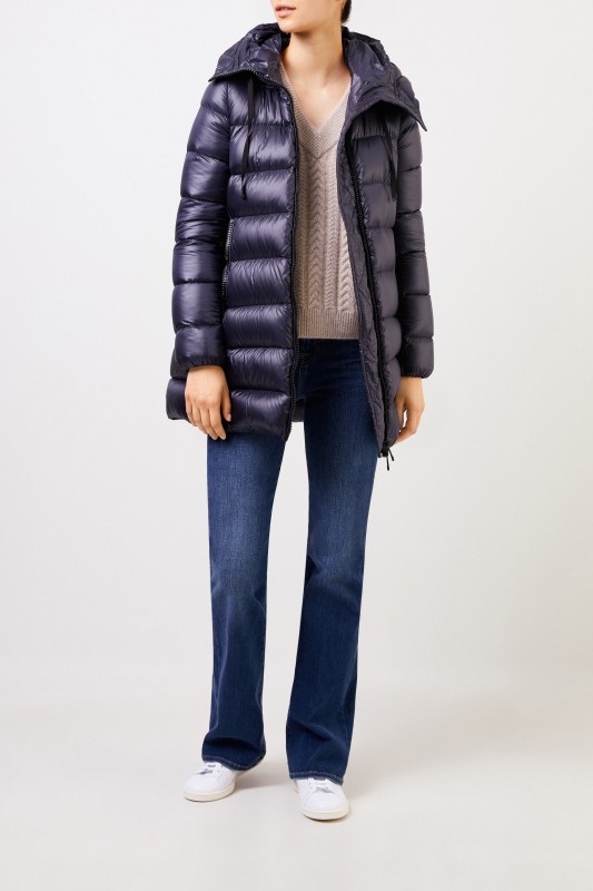 Moncler Daunenmantel 'Suyen' mit Kapuze Marineblau