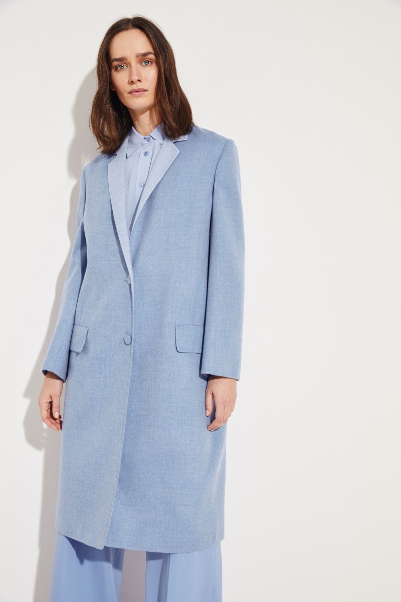 Cashmere-Mantel Hellblau