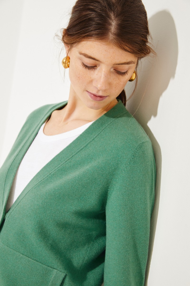 Cashmere-Cardigan Grün
