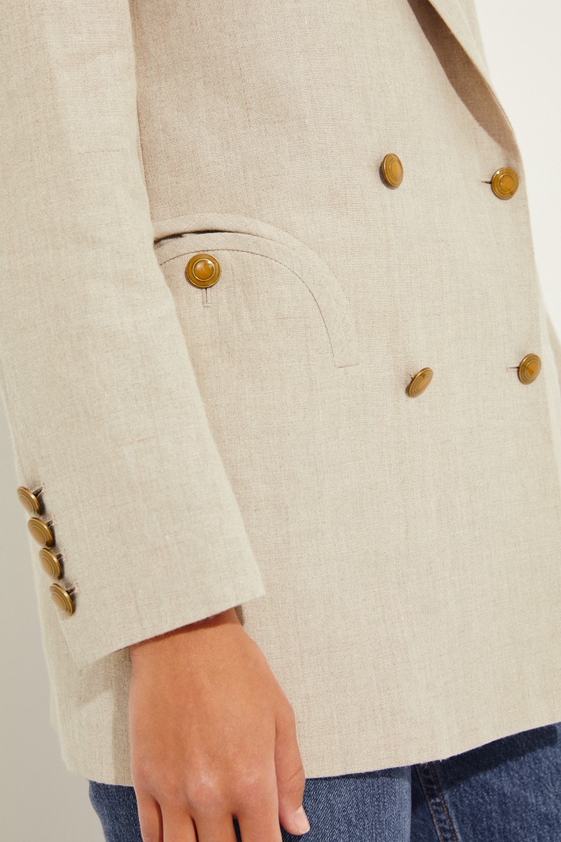 Leinen-Blazer 'Middy Sun Canvas' Beige