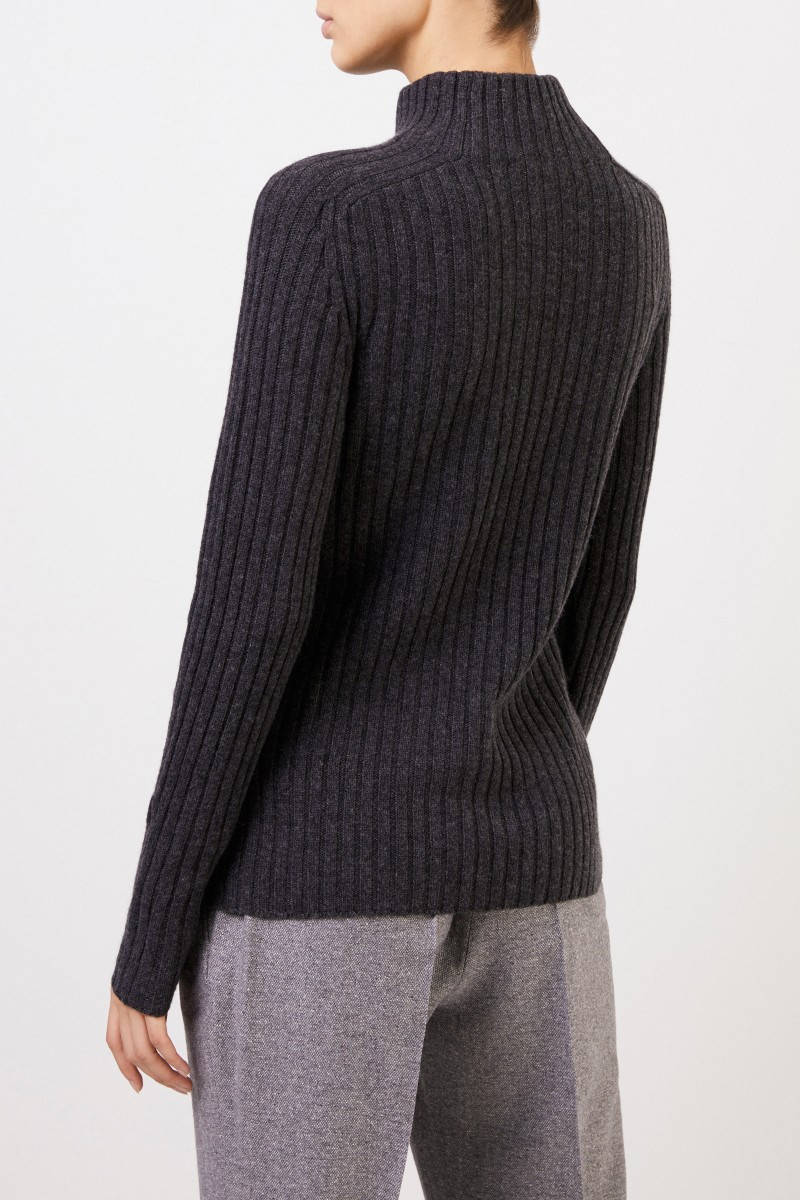 Rippstrick Cashmere-Pullover 'Ciela' Anthrazit