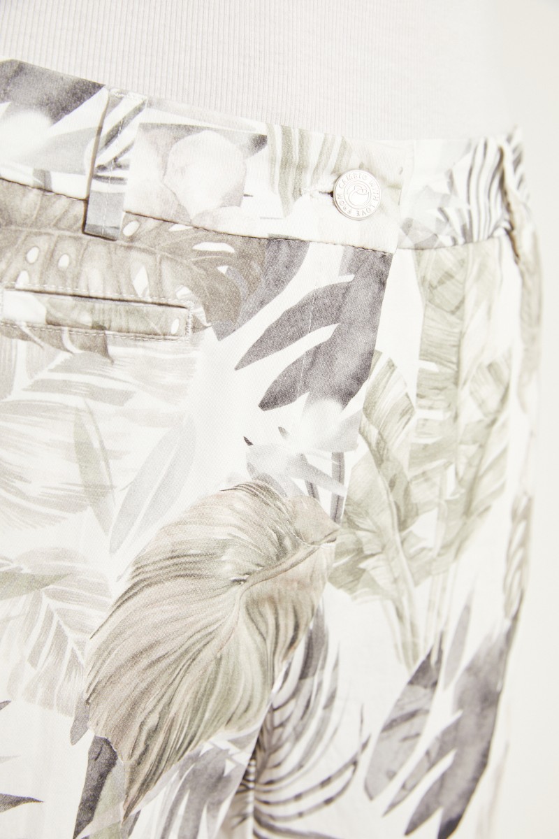 Baumwoll-Hose 'Stella' mit Print Weiß/Multi