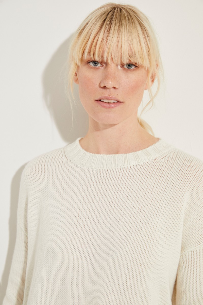 Oversize Cashmere-Pullover 'Chrissy' Crème
