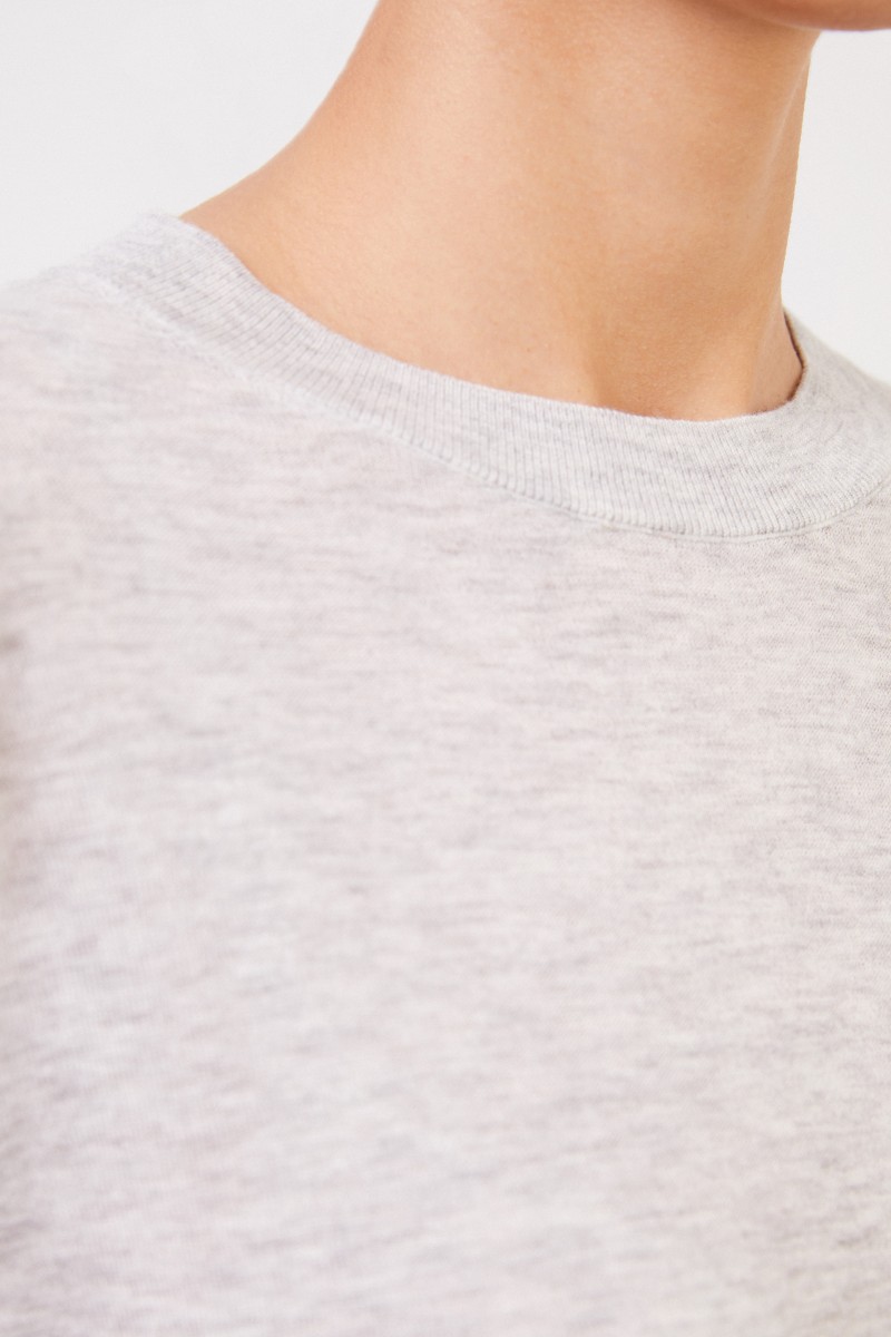 Vince Schlichtes Longsleeve Grau Meliert