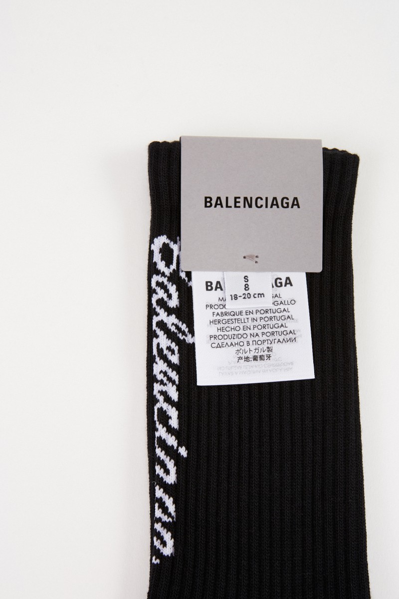 Tennissocken mit Logo Schwarz
