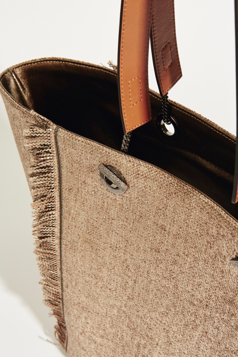 Wendbarer Shopper Beige/Bronze