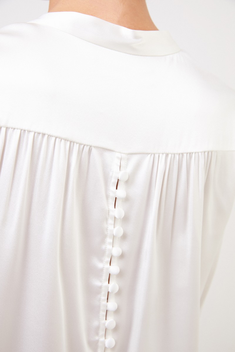 Steffen Schraut Seidenbluse mit Detail Ecru