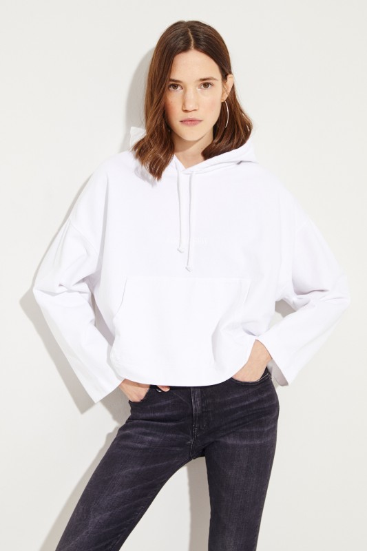 Kapuzen-Sweatshirt 'Joghy Emboss' Weiß
