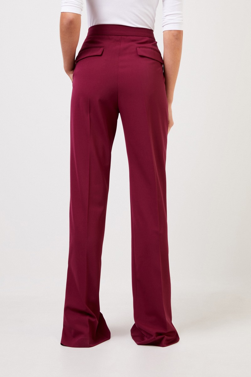 Stella McCartney Klassische Hose mit Schlitz-Detail Burgundy