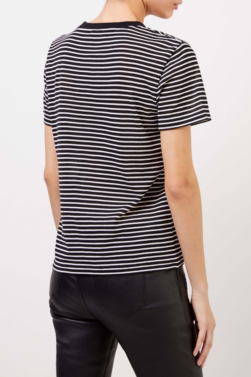 Saint Laurent T-Shirt mit Streifen Schwarz/Weiß