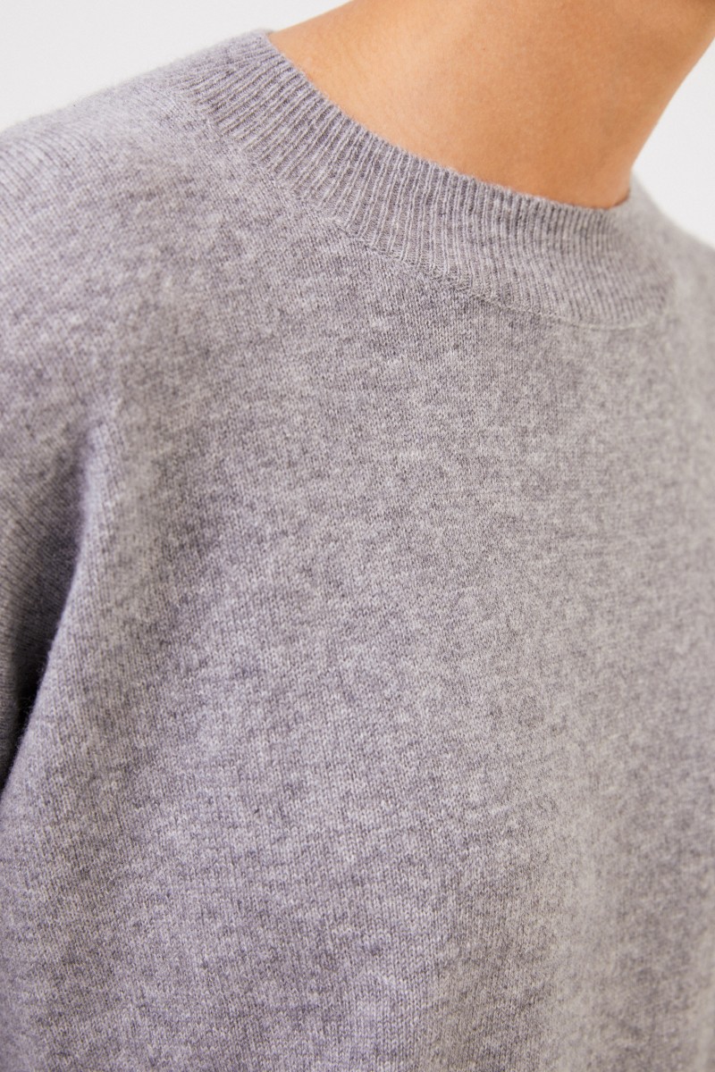 Iris von Arnim Cashmere-Pullover 'Calanna' mit Rundhals Grau