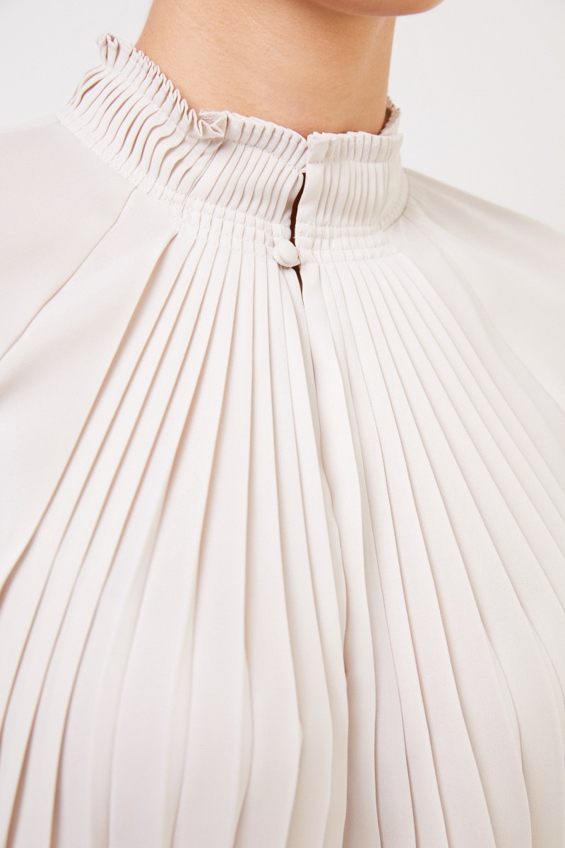 Steffen Schraut Bluse mit Plissee-Details Beige